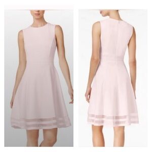 Calvin Klein Illusion trim fit n flare pale pink blush size 8